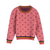 Nellie Flower Intarsia Sweater, Dusty Pink Multi - Sweaters - 1 - thumbnail