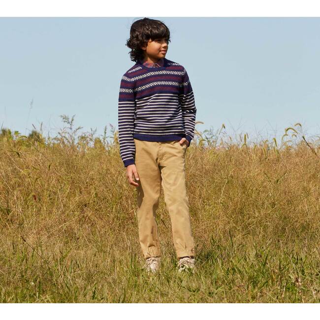 Blair Fairisle Stripe Sweater, Navy Multi - Sweaters - 2