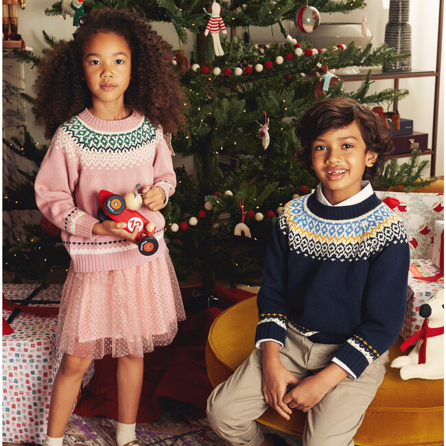 Anderson Fairisle Sweater, Dusty Rose Multi - Sweaters - 2