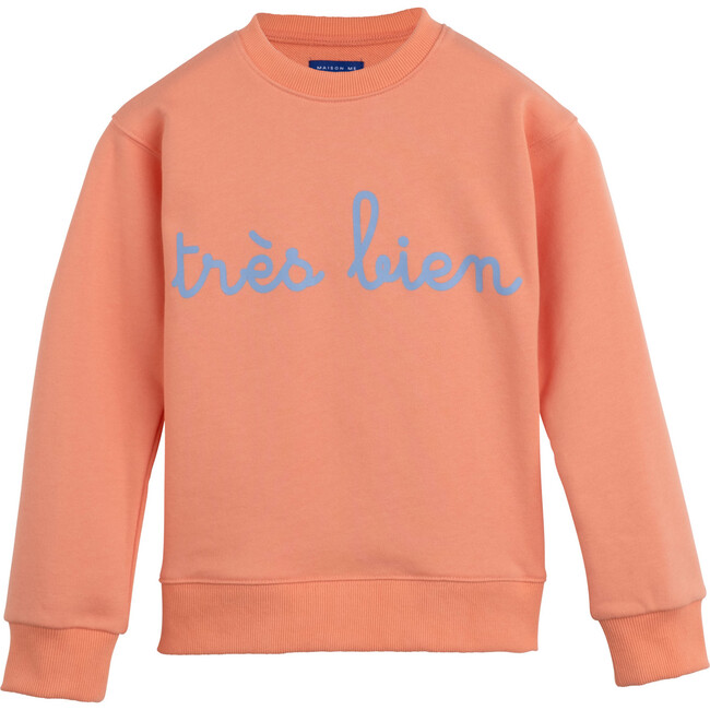 Tres Bien Sweatshirt, Vibrant Peach - Maison Me Tops | Maisonette