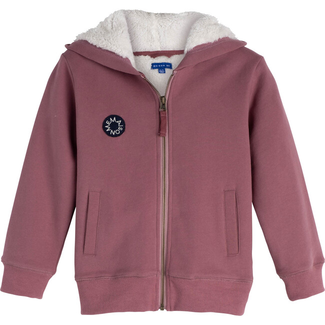 Luca Sherpa Hoodie, Dusty Mauve - Sweatshirts - 1