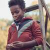 Benji Double Stripe Sherpa Hoodie, Brick - Sweatshirts - 2