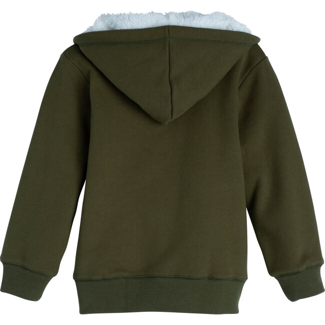 Luca Sherpa Hoodie, Army Green - Sweatshirts - 3