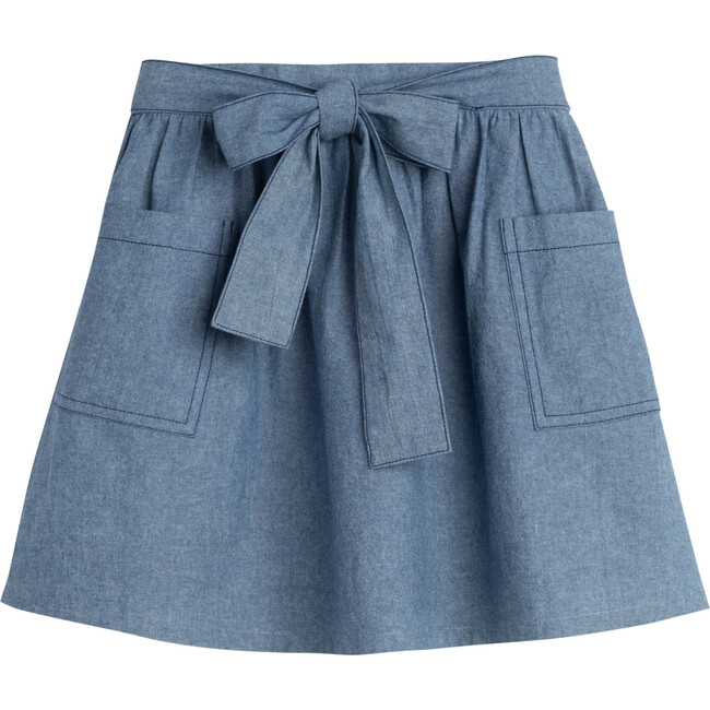 Willow Bow Skirt, Chambray - Skirts - 1