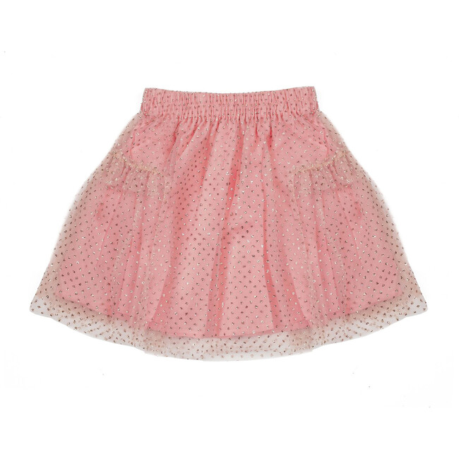 Nora Glitter Tulle Party Skirt, Rose Gold - Skirts - 1