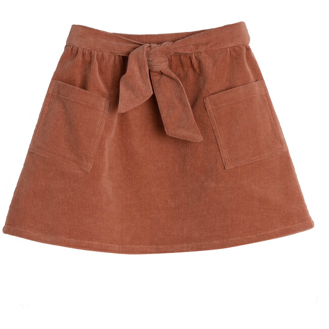 Harper Cord Bow Skirt, Dusty Pink Cord - Skirts - 1