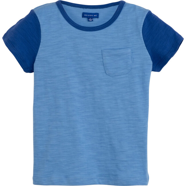 Mo Colorblock Tee, Blue Tonal - Tees - 1