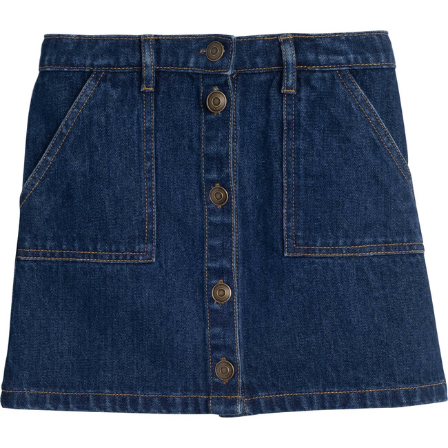Harlow Snap Skirt, Denim - Skirts - 1