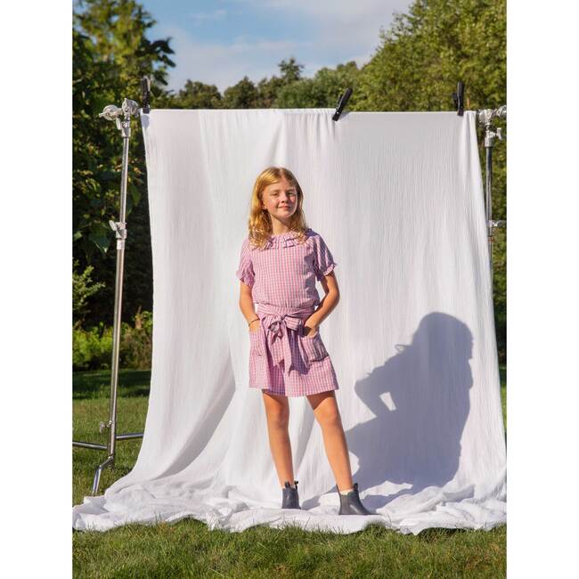 Willow Bow Skirt, Lavender Check - Skirts - 4