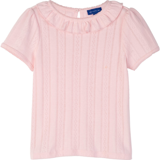 Monique Pointelle Tee, Pink - Shirts - 1