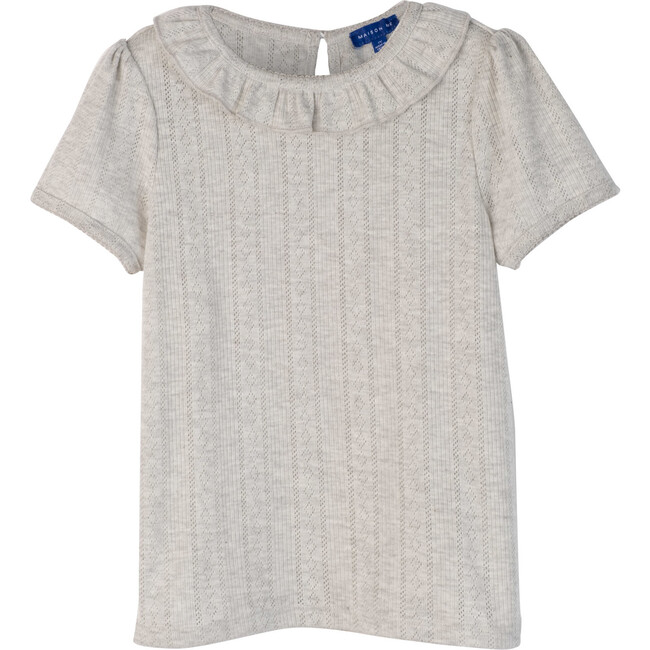 Monique Pointelle Tee, Grey - Shirts - 1