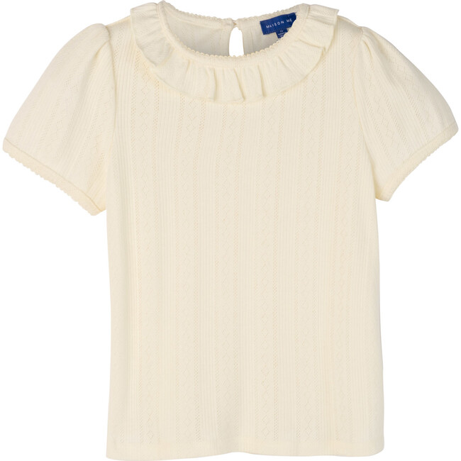 Monique Pointelle Tee, Cream - Shirts - 1