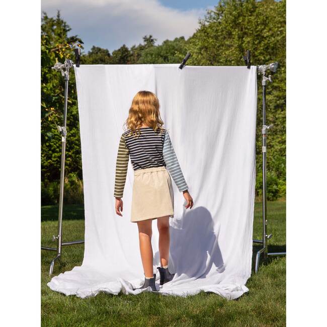 Harper Cord Bow Skirt, Natural Cord - Skirts - 8