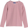 Ruby Ribbed Long Sleeve, Darker Dusty Rose Stripe - Shirts - 1 - thumbnail