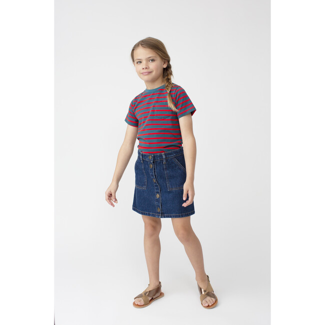 Harlow Snap Skirt, Denim - Skirts - 2