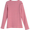 Ruby Ribbed Long Sleeve, Red Stripe - Shirts - 2