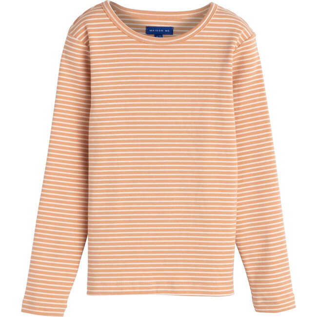 Ruby Striped Long Sleeve, Apricot Stripe - Maison Me Tops