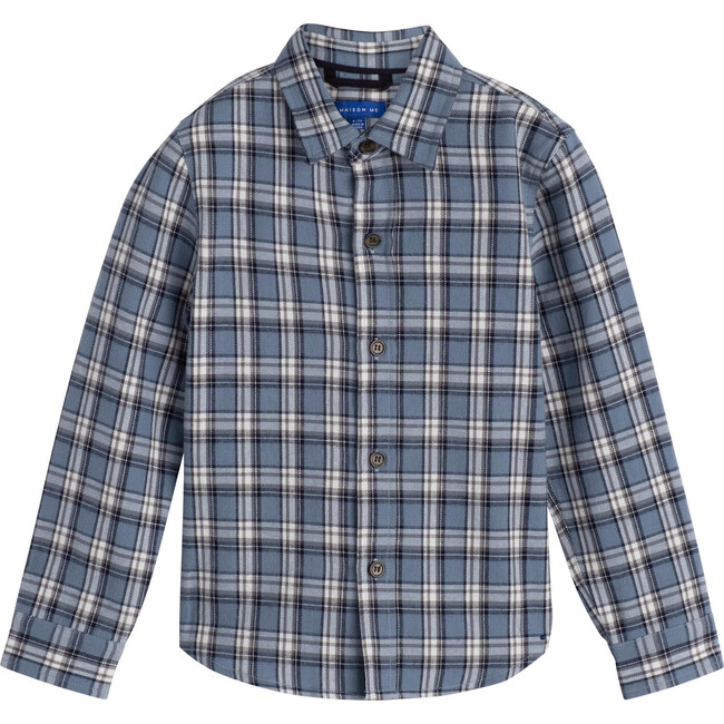 Max Button Down, Blue Check - Shirts - 1