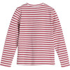Ruby Ribbed Long Sleeve, Darker Dusty Rose Stripe - Shirts - 3