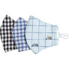 Kids Motos & Checks Mask Bundle, Blue Multi - Face Masks - 1 - thumbnail