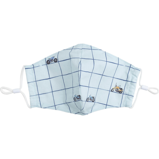 Kids Motos & Checks Mask Bundle, Blue Multi - Face Masks - 2