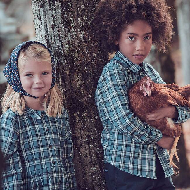 Max Button Down, Blue Check - Shirts - 4