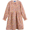 Emma Long Sleeve Collared Dress, Pink Flower Garden - Dresses - 1 - thumbnail
