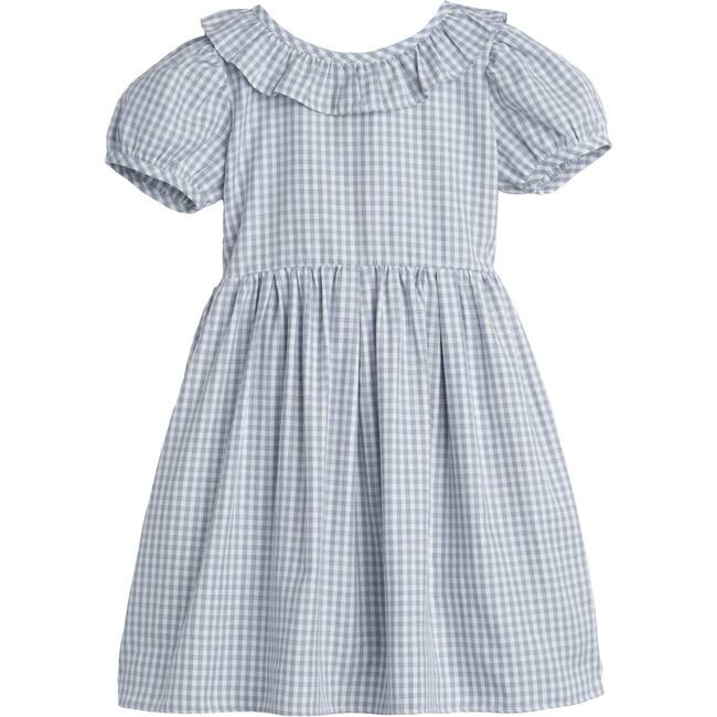 Blake Dress, Slate Blue Gingham - Dresses - 1