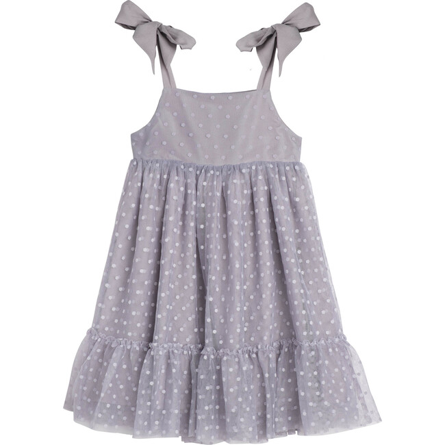 Anja Tulle Dress, Dusty Blue - Dresses - 1