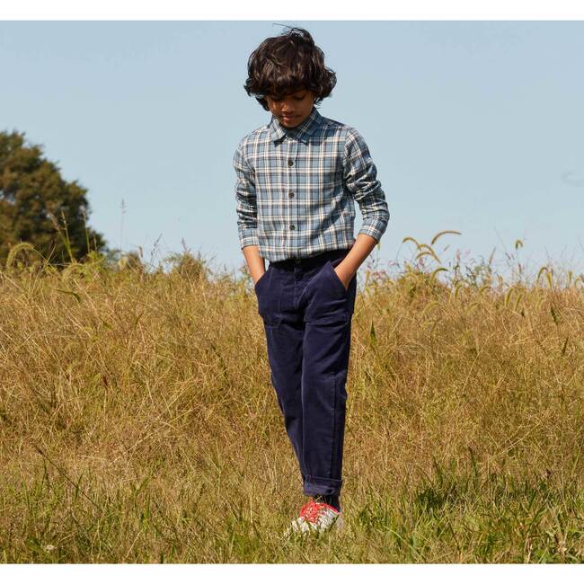 Max Button Down, Blue Check - Shirts - 7