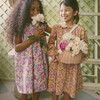 Emma Long Sleeve Collared Dress, Pink Flower Garden - Dresses - 2