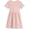 Marla Short Sleeve Ribbed Dress, Dusty Rose & White - Dresses - 2 - thumbnail