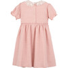 Pearl Lace Collar Dress, Dark Dusty Pink Gingham - Dresses - 2