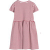 Marla Short Sleeve Ribbed Dress, Darker Dusty Rose Stripe - Dresses - 2