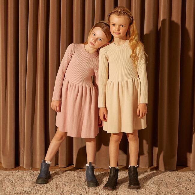 Lea Knit Dress, Winter Cream - Dresses - 4