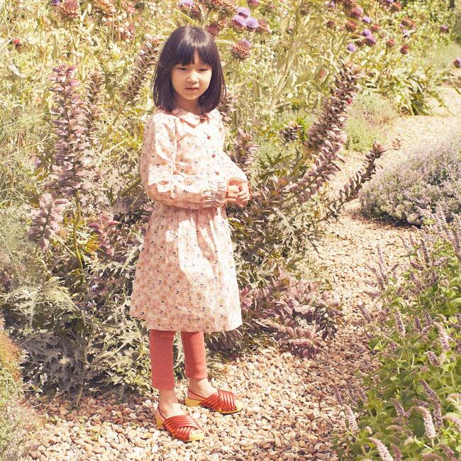 Emma Long Sleeve Collared Dress, Pink Graphic Flower - Dresses - 5