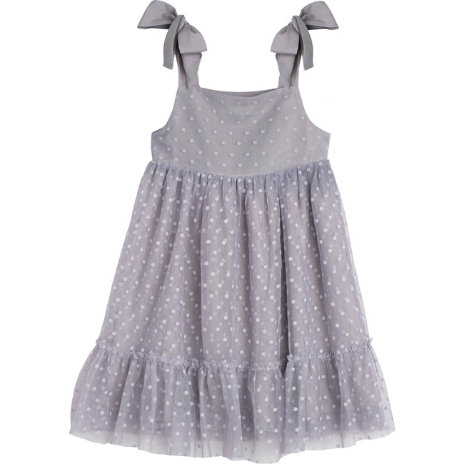 Anja Tulle Dress, Dusty Blue - Dresses - 3