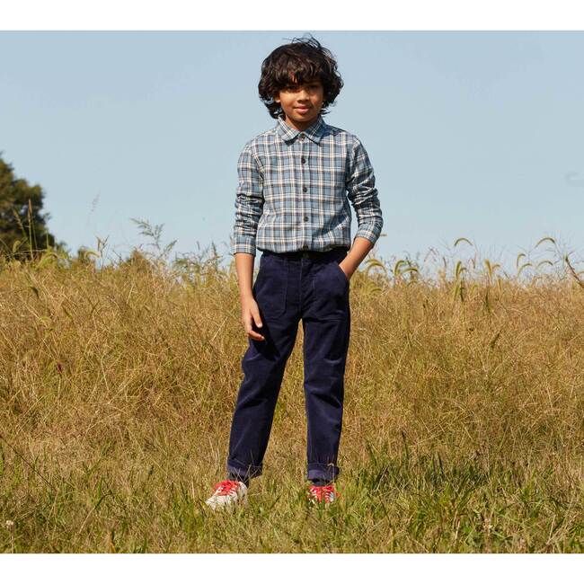Max Button Down, Blue Check - Shirts - 9