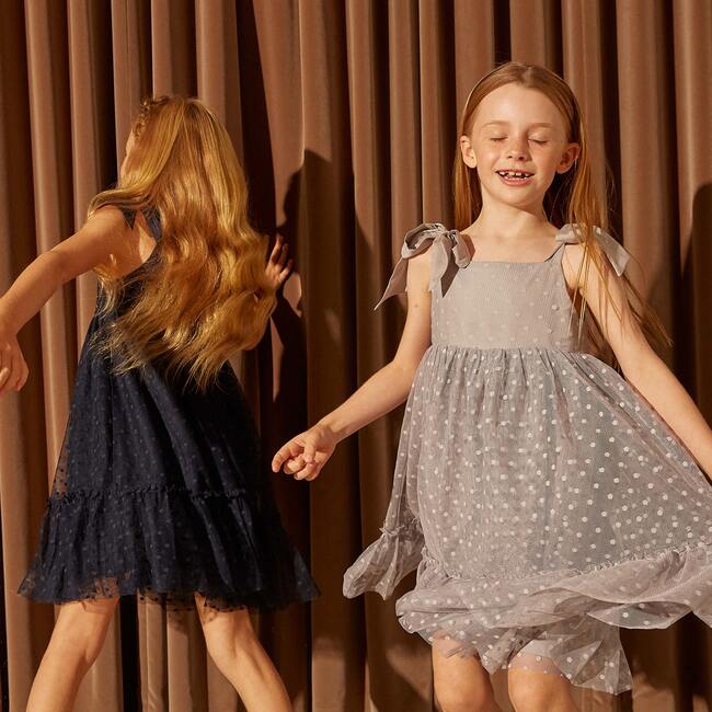 Anja Tulle Dress, Dusty Blue - Dresses - 4