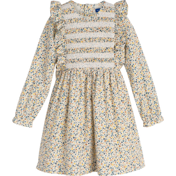 Alexandra Smocked Dress, White Ditsy Flower - Maison Me Dresses ...