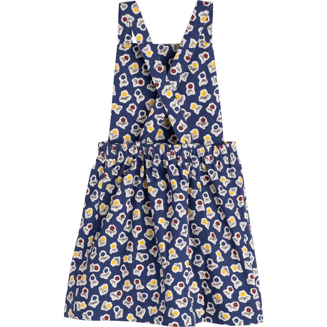 Millie Pinafore Dress, Blue Cut Out Flower - Dresses - 3
