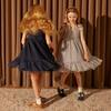 Anja Tulle Dress, Dusty Blue - Dresses - 5