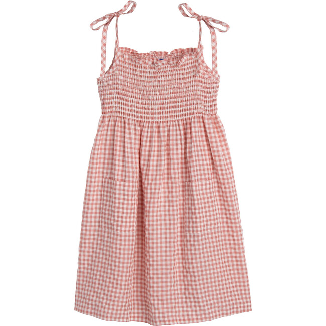 Rosie Smocked Dress, Dusty Rose Check - Dresses - 1
