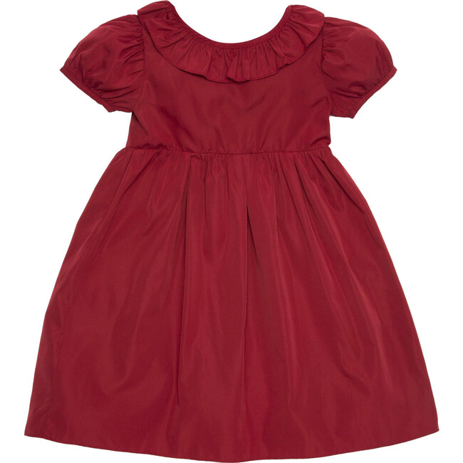 Blake Taffeta Dress with Back Bow, Scarlett Red - Dresses - 1