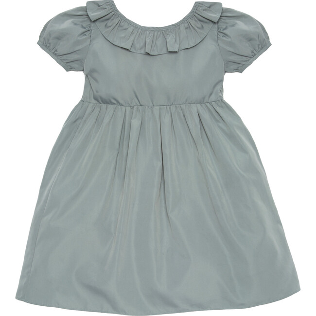 Blake Taffeta Dress with Back Bow, Slate Blue - Dresses - 1