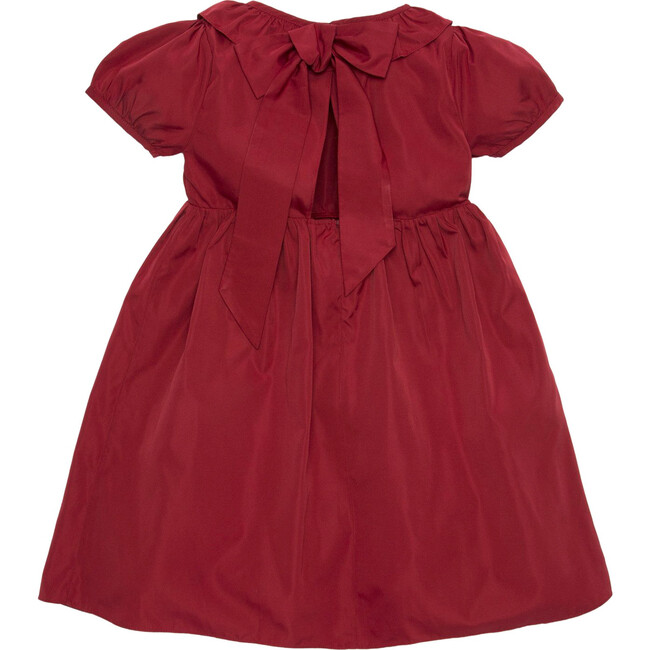 Blake Taffeta Dress with Back Bow, Scarlett Red - Dresses - 3