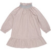 Olivia Smocked Long Sleeve Taffeta Dress, Pale Dusty Rose - Dresses - 1 - thumbnail