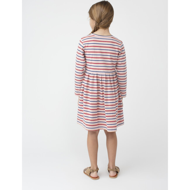 Marley Long Sleeve Jersey Dress, Dusty Rose Multi Stripe - Dresses - 4