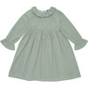 Audrey Taffeta Dress with Glitter Collar Detail, Sage Green - Dresses - 1 - thumbnail