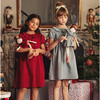 Blake Taffeta Dress with Back Bow, Slate Blue - Dresses - 2